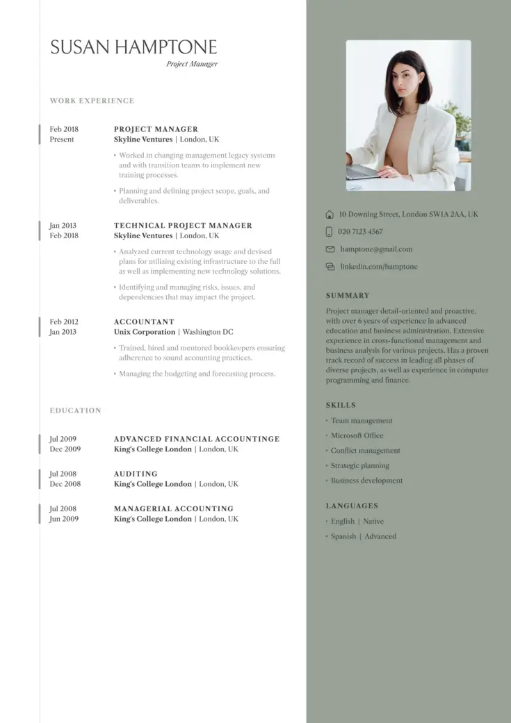 CV template Amsterdam