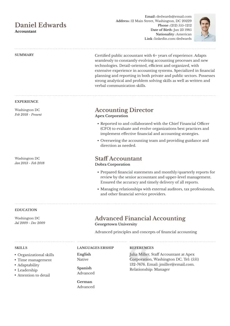 CV template Toronto