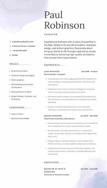 example of a creative cv